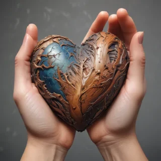 hand heart aesthetic