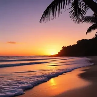 sun set on beach