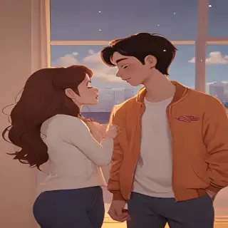 cartoon couple aesthetic