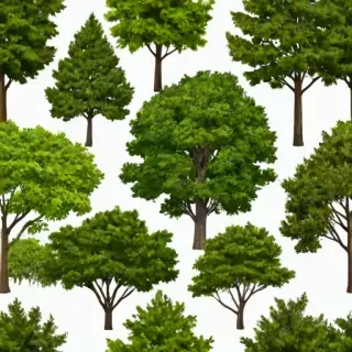 trees no background