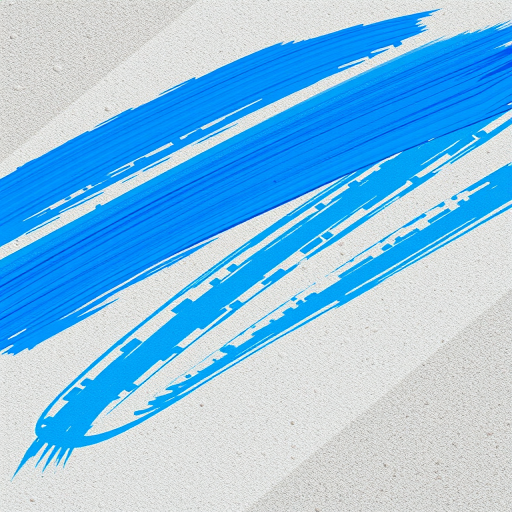 Create an abstract image featuring diagonal blue brush strokes on a textured background using a Canon EOS R5, 50mm lens, aperture f/1.8, shutter speed 1/125 sec, ISO 100, shot from a front view with a soft focus effect to enhance depth.