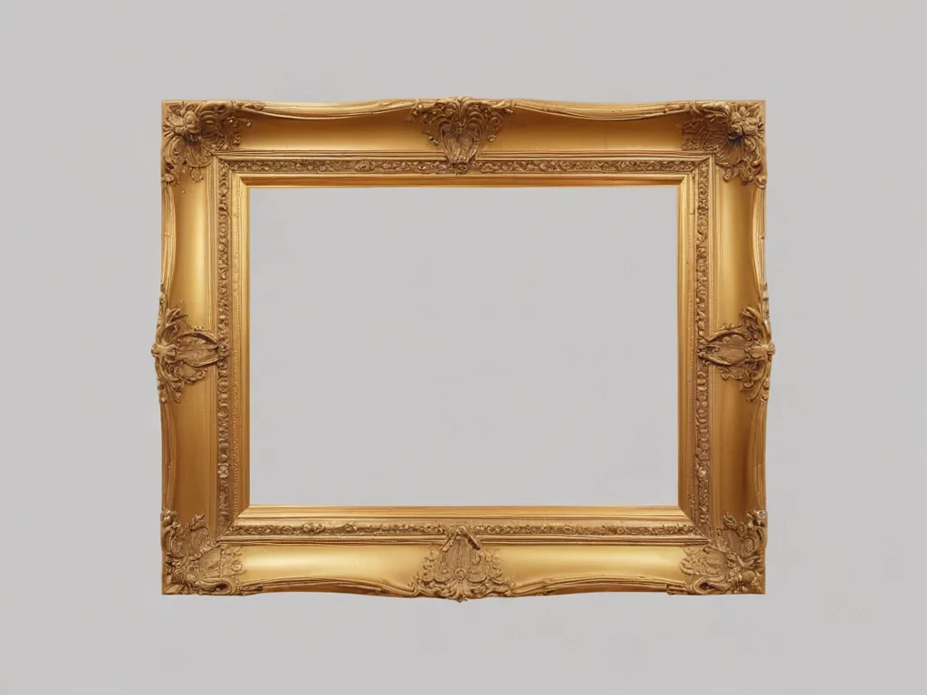 rectangle golden frame png