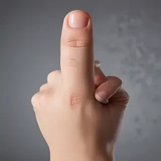 middle finger transparent
