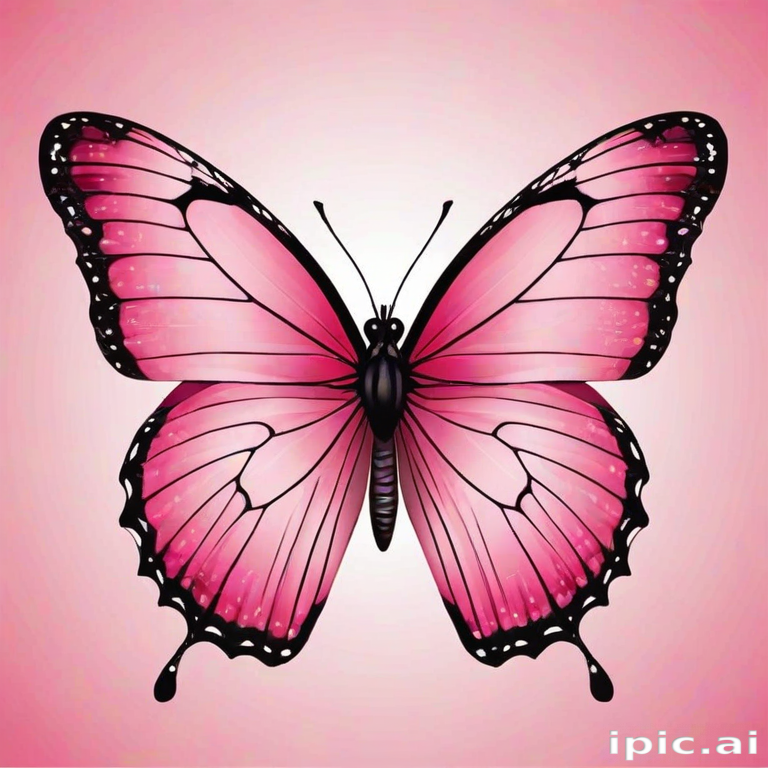 A Beautiful Pink Butterfly with Intricate Patterns Against a Soft ...