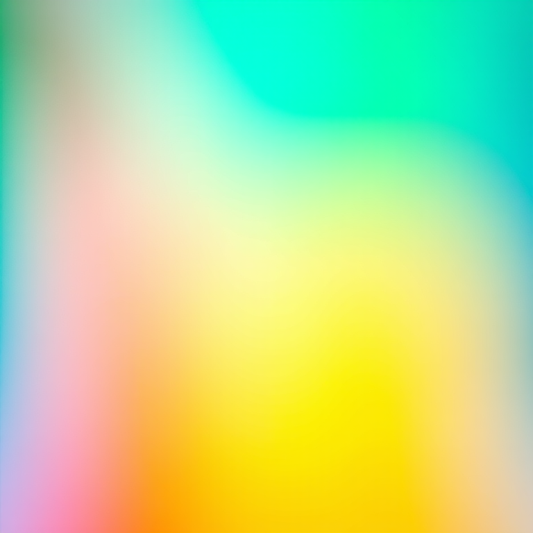 Create a vibrant gradient art piece with smooth transitions from turquoise to bright yellow, then to orange, using a Canon EOS R5, aperture f/8, ISO 100, 50mm lens, shot from a straight-on view with soft diffused lighting to enhance color depth.