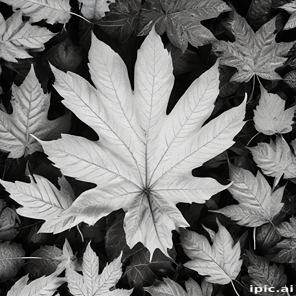 leaf white and black