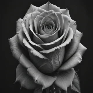 rose drawing black and white