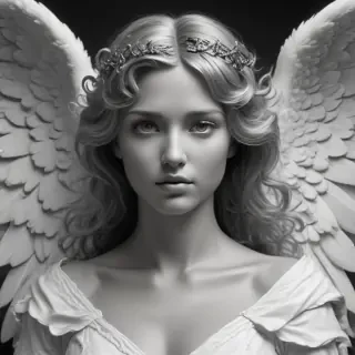 angel clip art black and white