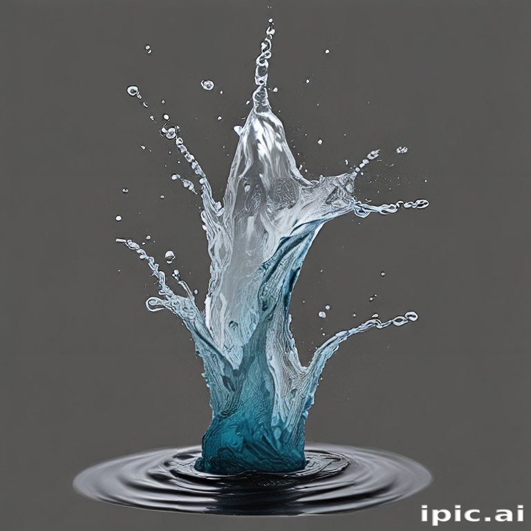 Dynamic Splash of Water Creating Ripples Against a Dark Background