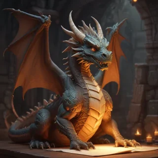 cartoon drawing of a dragon