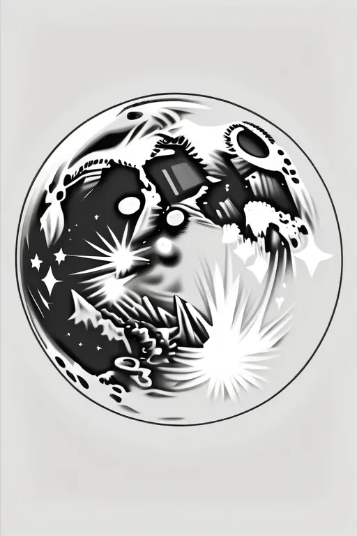 moon line art