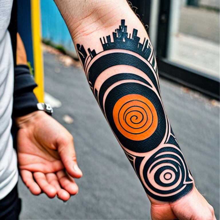 colorful minimalist sunflower tattoo - KickAss Things