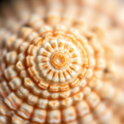 A highly detailed close-up image of a beautifully textured seashell with intricate patterns, natural lighting, macro lens setting with a shallow depth of field, ISO 100, f/2.8, 100mm macro lens, DSLR camera style.