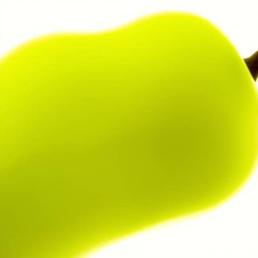 Generate a vibrant green pear silhouette with a smooth texture against a white background, captured with a DSLR camera, 50mm lens, f/2.8 aperture, ISO 100, natural lighting for enhanced color depth.