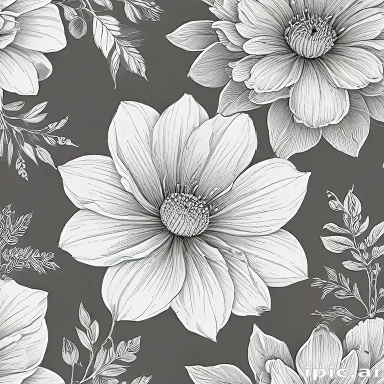 floral line art