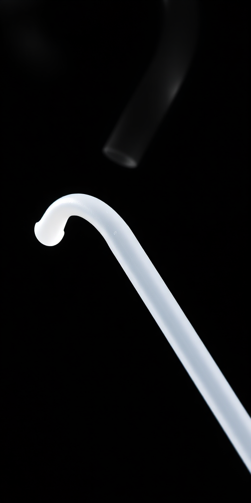 Generate a high-quality vector image of a white bent straw with a flexible part, captured with a DSLR camera at f/2.8 aperture, 50mm lens, and natural lighting for enhanced contrast and clarity.