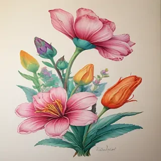 flowers to draw in color
