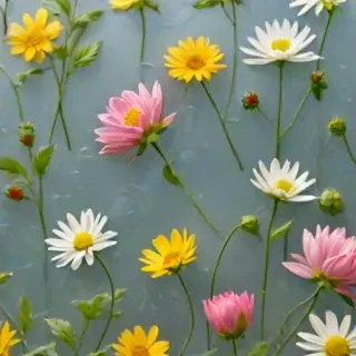 flowers behind glass wallpaper