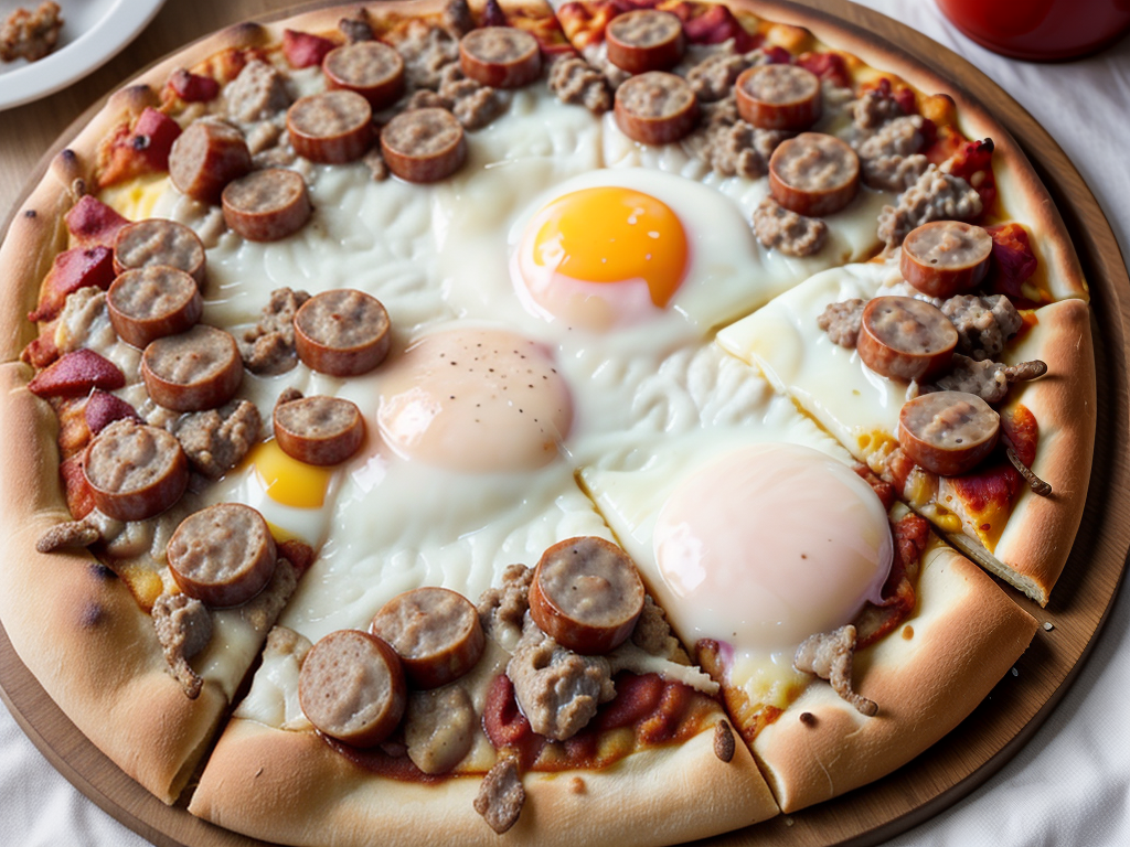 breakfast pizza with gravy and sausage