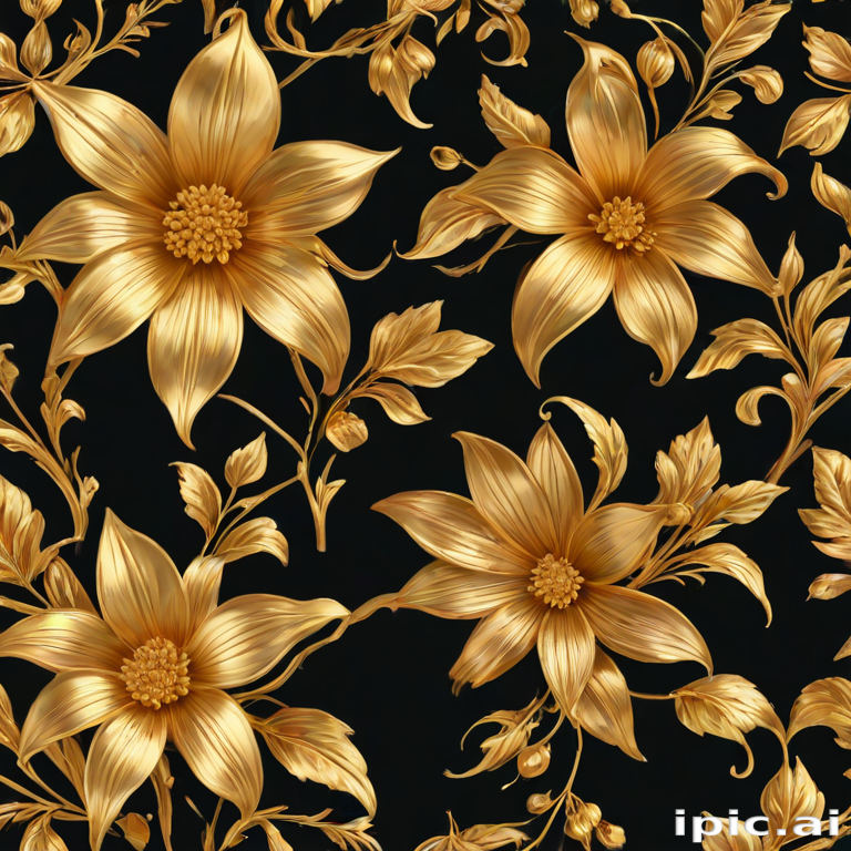 gold flowers png