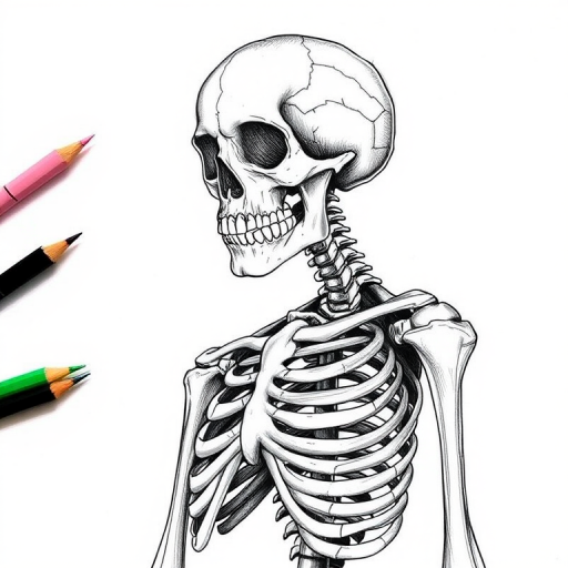 creative skeleton drawing art