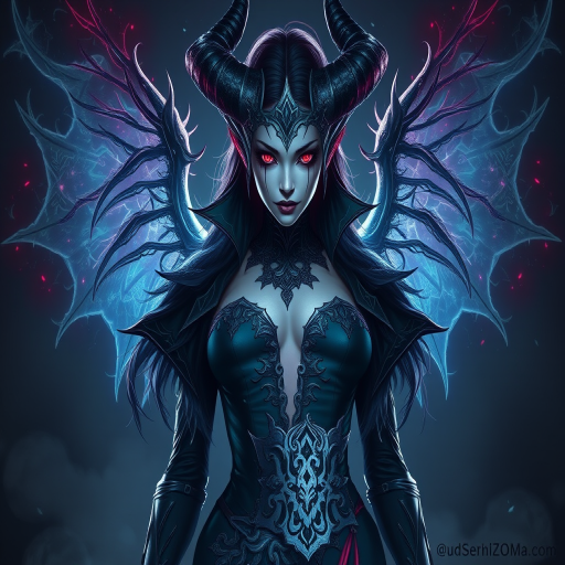 female dreamlike villain, dark aspect