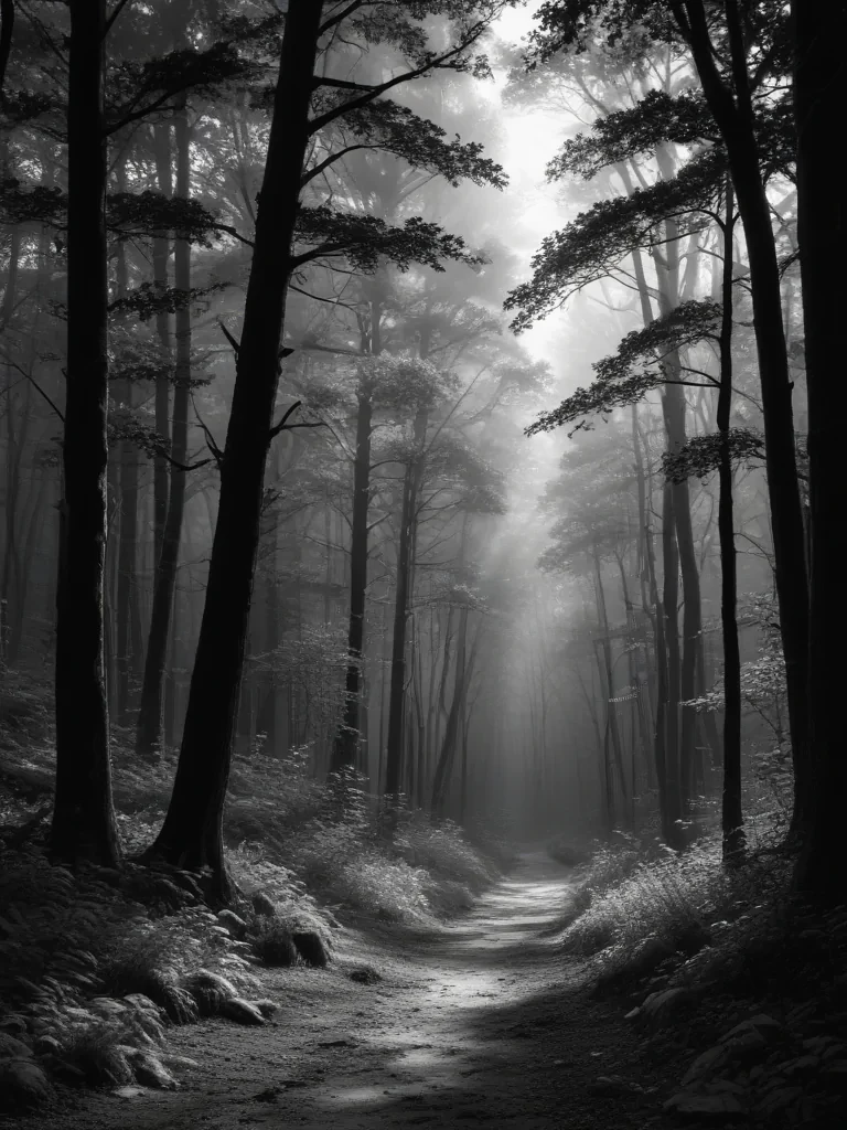 forest clipart black and white