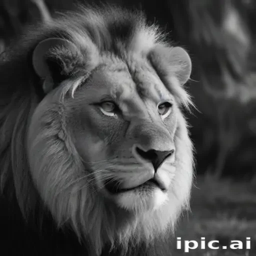 lion black and white