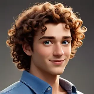popular male cartoon characters with curly hair