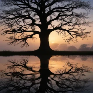 transparent tree silhouette