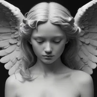 black and white angel drawings