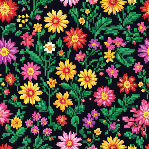 pixel flowers