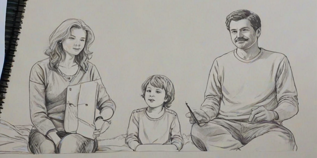 drawings of family