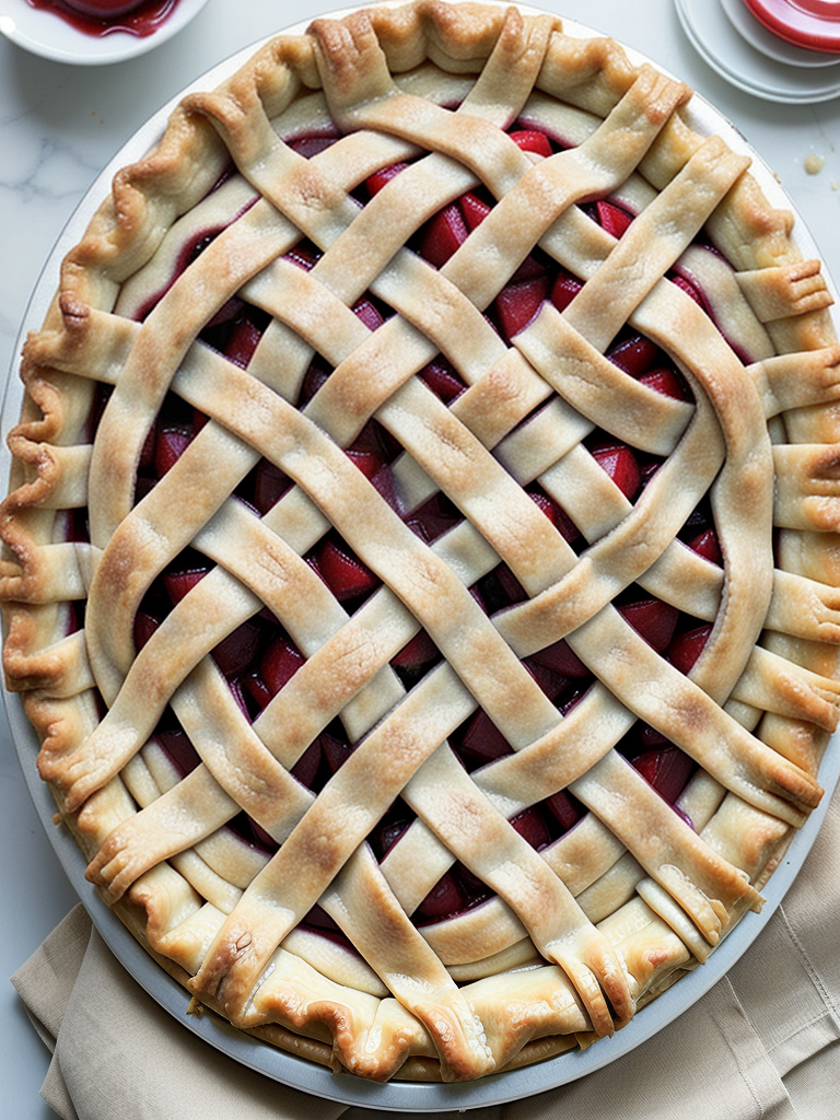 Deliciously Baked Cherry Pie with a Beautifully Lattice Crust Design Deliciously Baked Cherry Pie with a Beautifully Lattice Crust Design