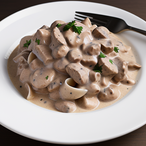what is stroganoff served with