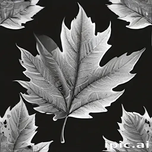 leaf white and black