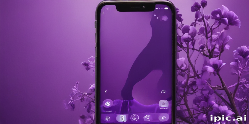 Vibrant Purple Phone Display Surrounded by Beautiful Purple Flowers and ...