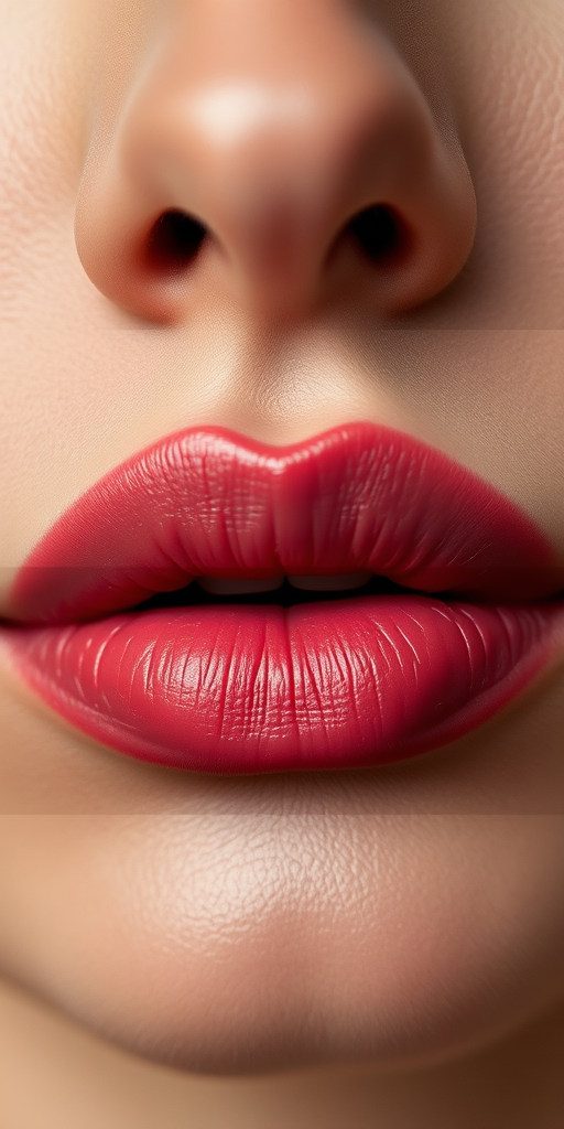 Dusty rose woman lips with velvet matte finish, creating a sophisticated and understated elegance