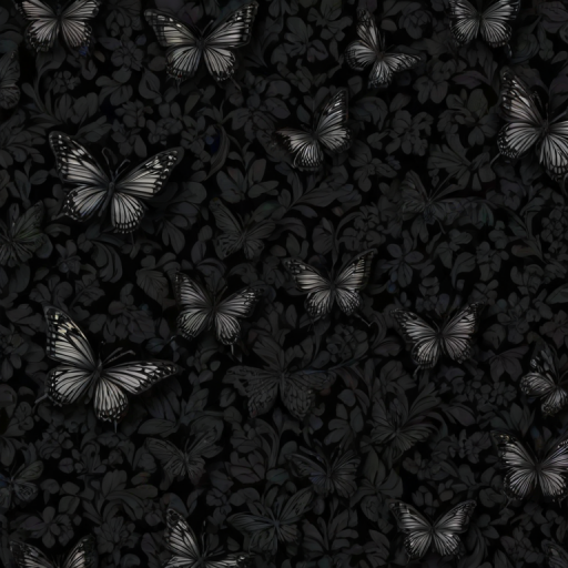 black wallpaper butterfly