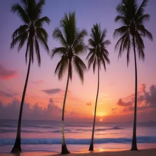 transparent palm trees