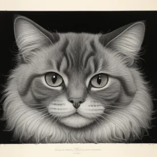 vintage cat drawing