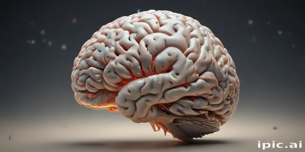 An Intricate 3D Render of a Human Brain with Glowing Details