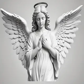 angel clip art black and white