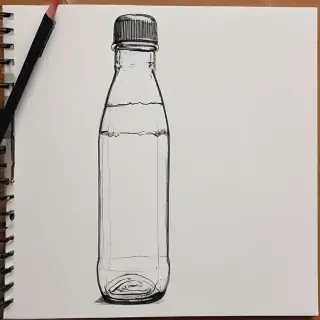 water bottle drawing