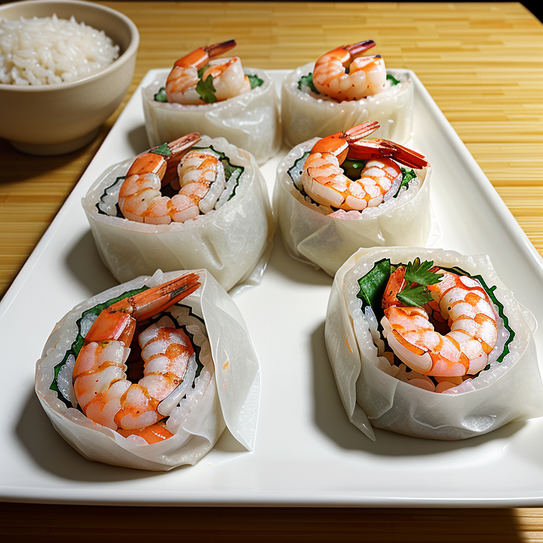 shrimp rolls with rice paper