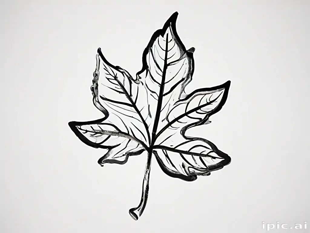 leaf clip art black and white