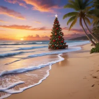 christmas beach wallpaper