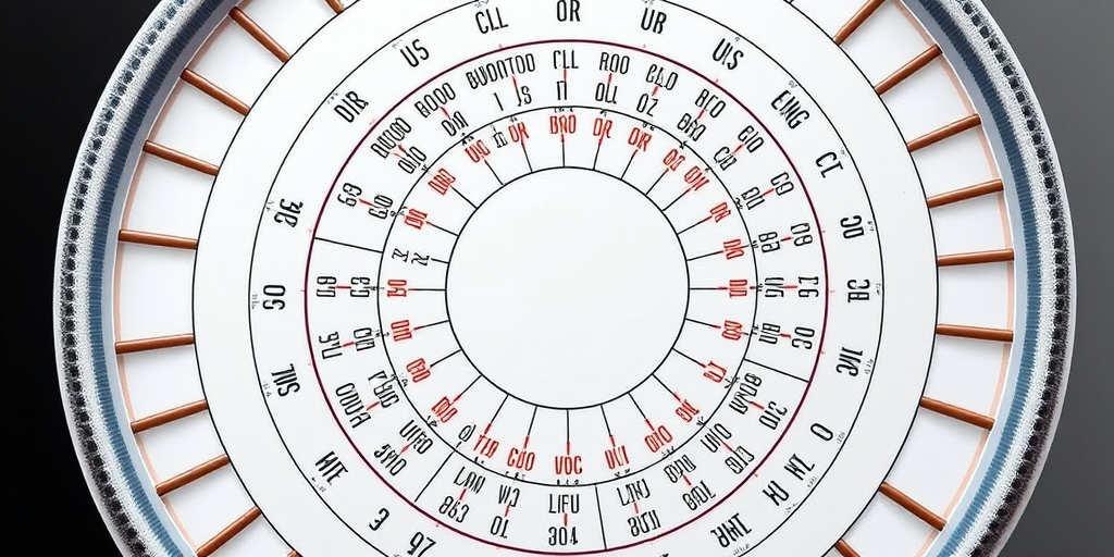 Create a detailed diagram showing the circular structure of the genetic code with base pairs highlighted, using a high-resolution camera with a focal length of 50mm, aperture set to f/8, and ISO 200, taken from a top-down view using a professional DSLR style to enhance clarity and vibrancy of colors.