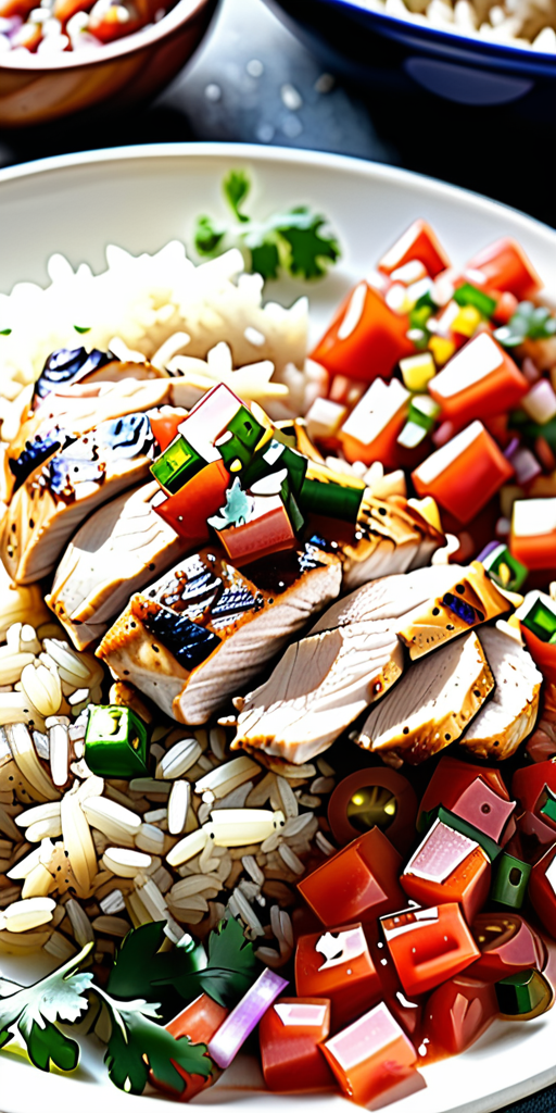 chicken and rice with salsa