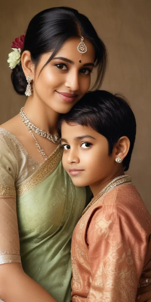 indian mom and son